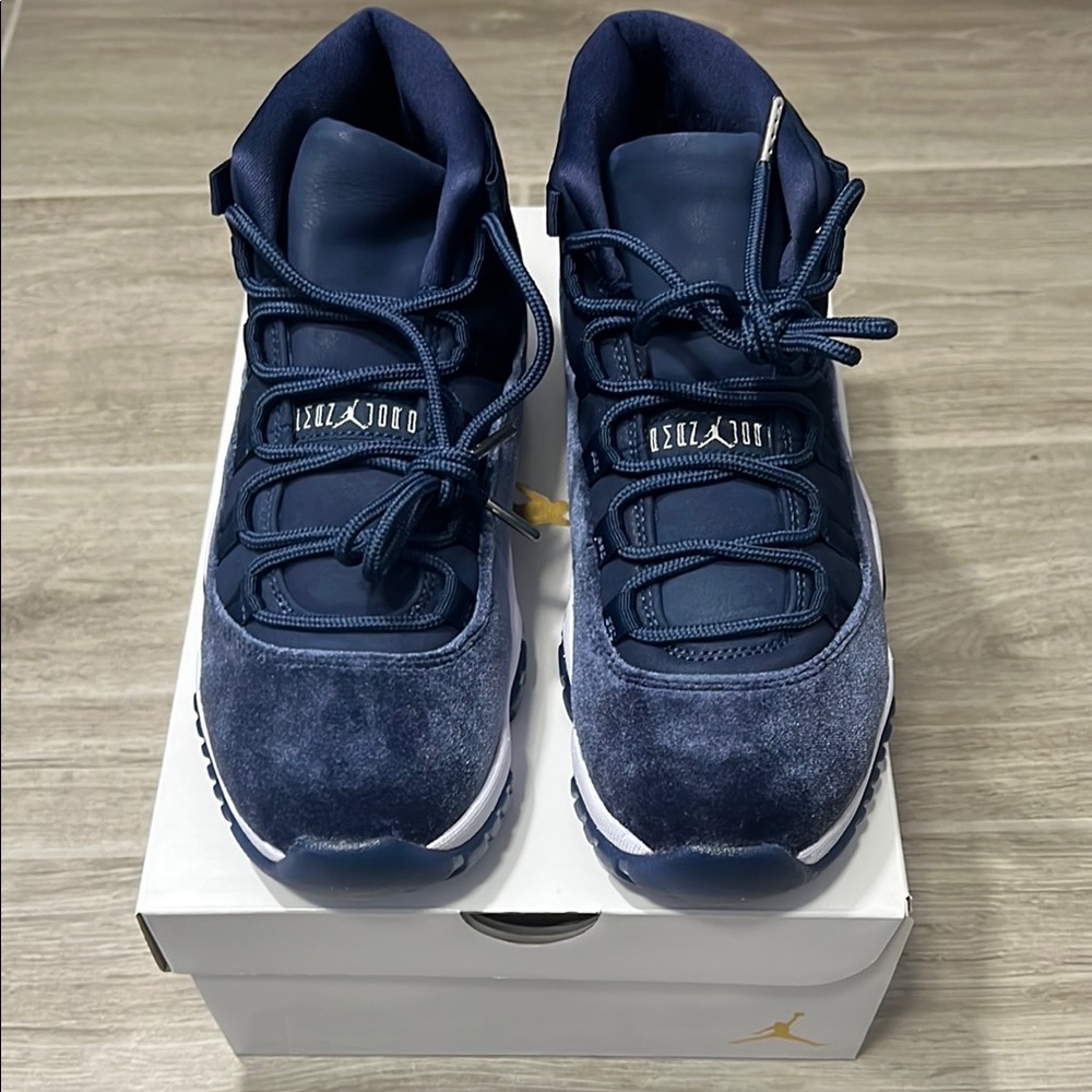 Jordan Blue High-Top Sneakers with Suede Finish